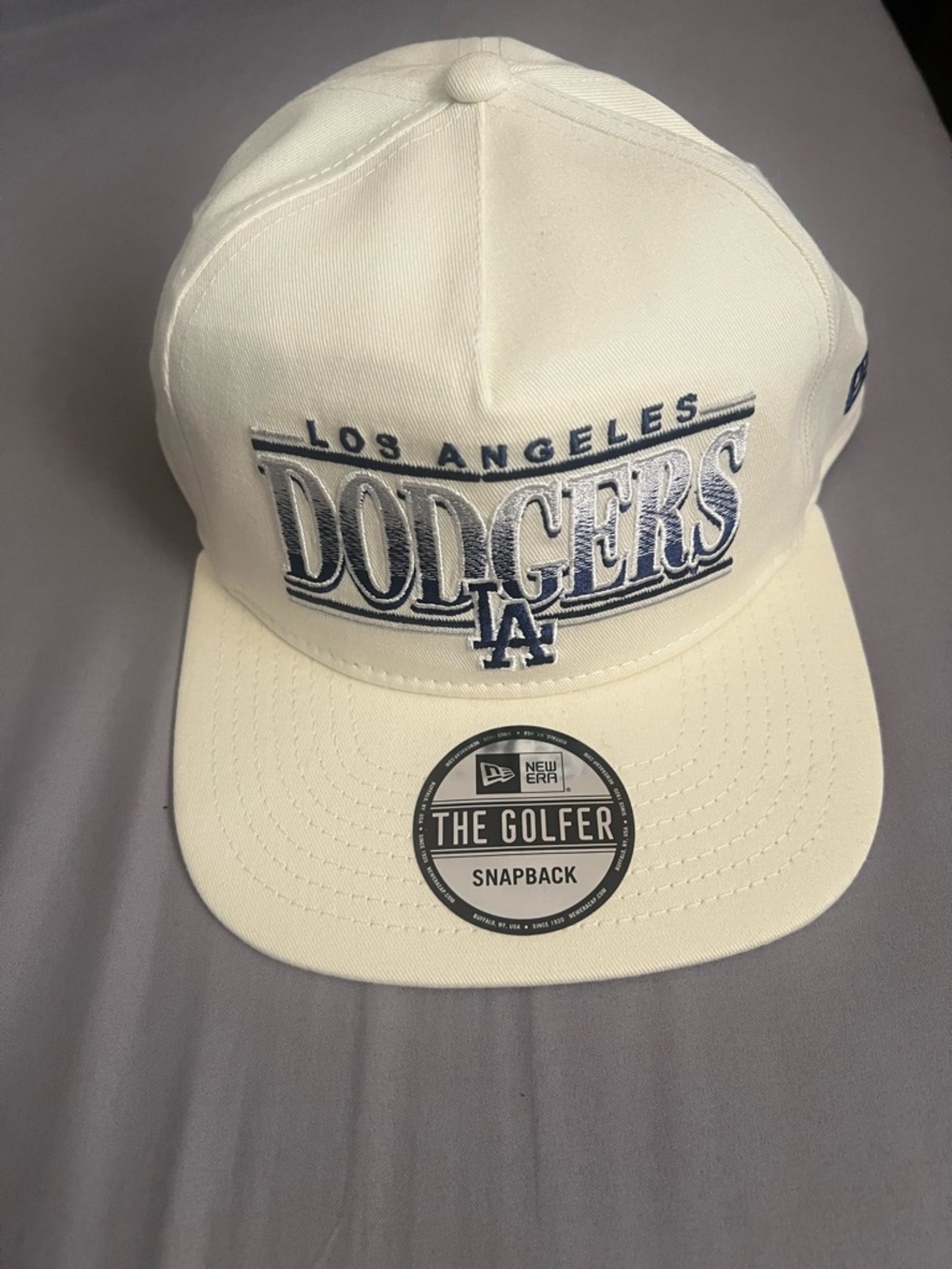 New Era White Los Angeles Dodgers Embroidered Snapback
